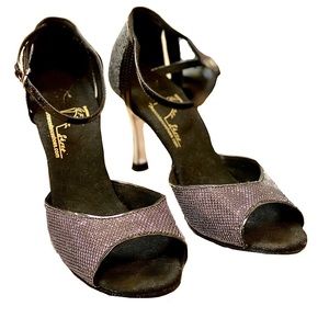 GFranco glitter black & silver salsa dancing heels